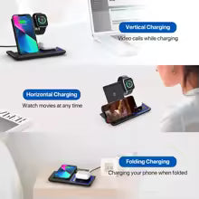 30W 3-in-1 Foldable Wireless Charging Station — Phone, Watch & AirPods